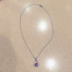 Fashion necklace with purple pendant